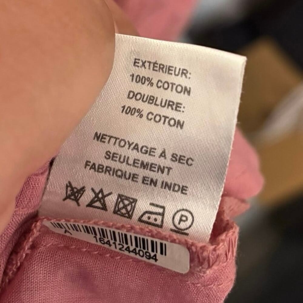 Sea New York 100% Cotton Pink Ingrid Smocked Ruffle Eyelet Midi Dress Size 2 - Picture 7 of 7